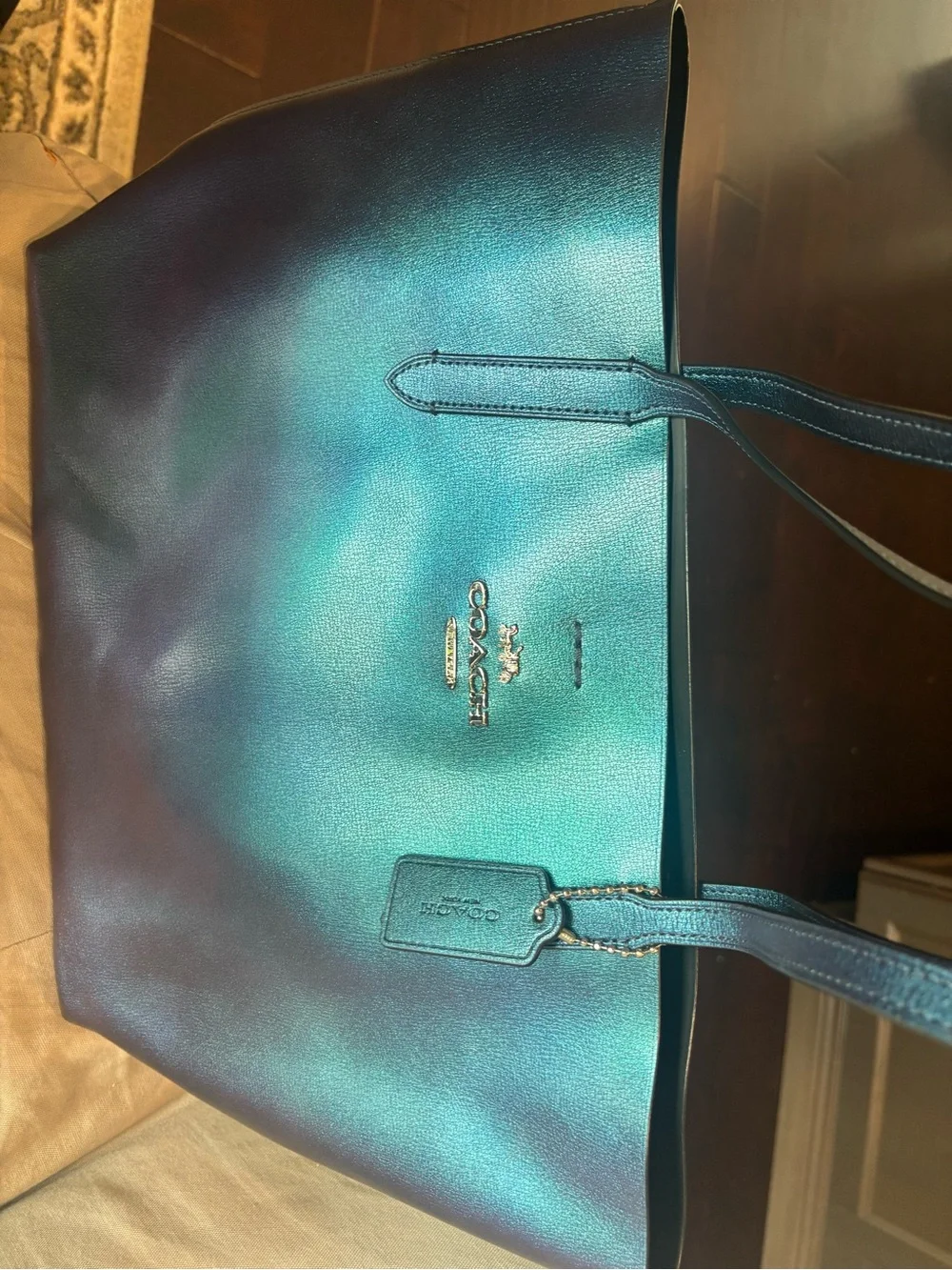 Coach holographic tote